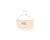 Chanel Pink Perfume Illustration: 8.5 x 11 Digital Print