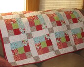 Handmade Lap Throw Twin Quilt Ruby Moda