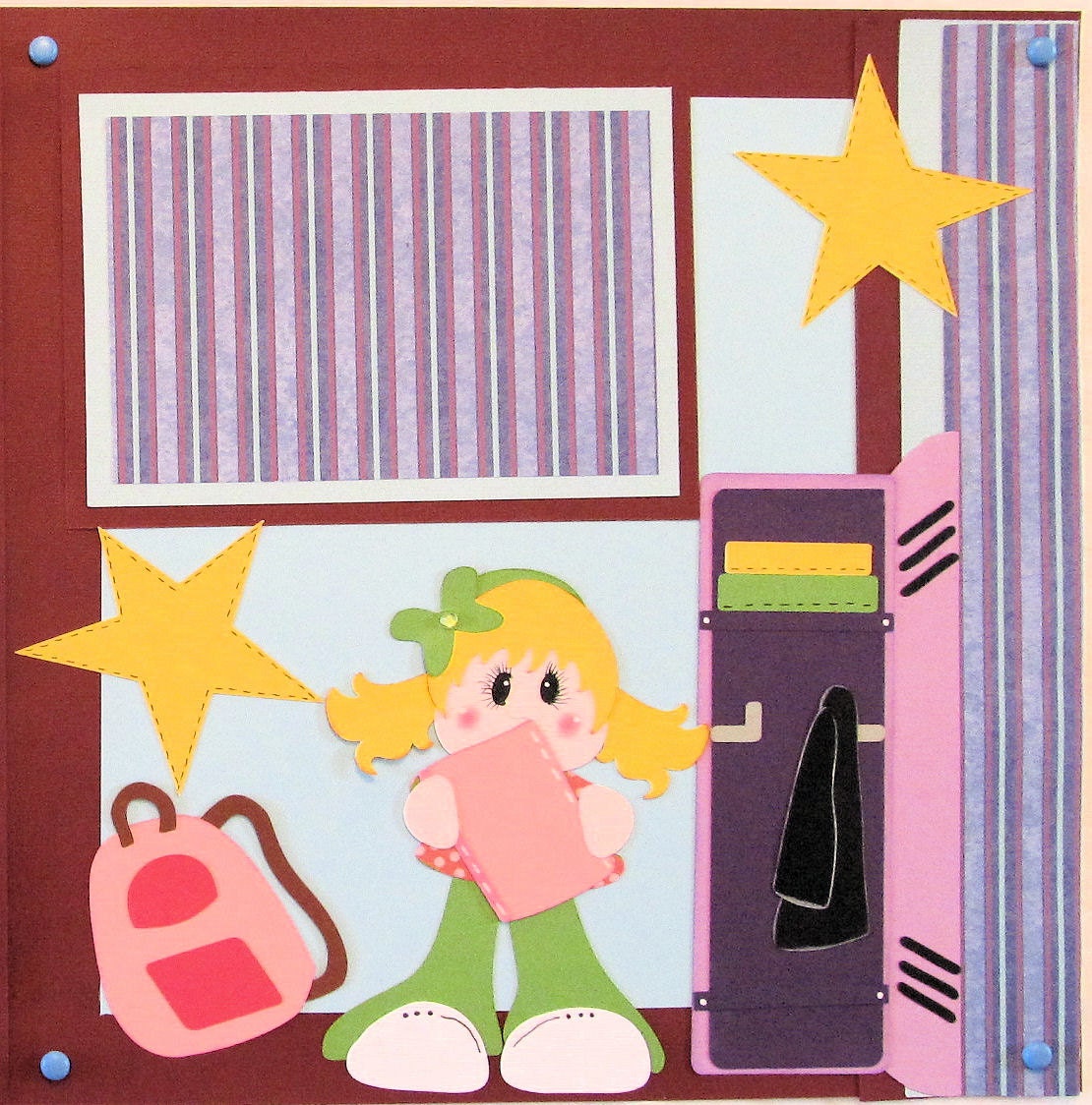High School - Scrapbook Layout - Premade - Paper Pieced - Back to School