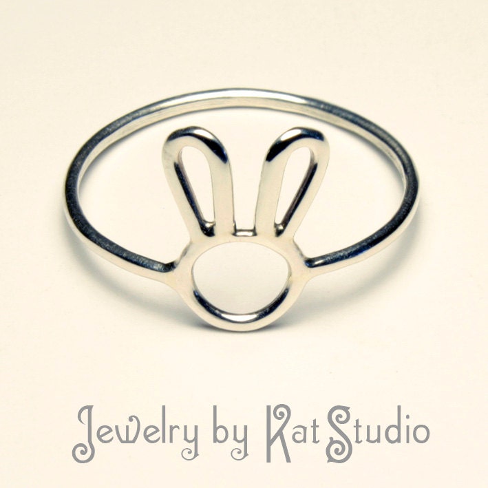 Bunny Ring- Handmade - Sterling Silver 925 - 16 gauge - gift packaging