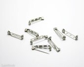 Silver Brooch Pin Backs 25mm - 1" (10) Base Safety Locks