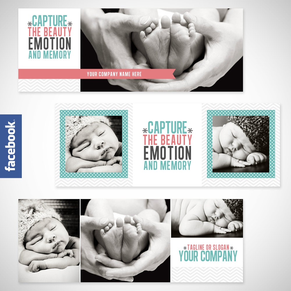 Facebook Timeline Cover Page - Set of 3 Timeline Cover Images - INSTANT DOWNLOAD