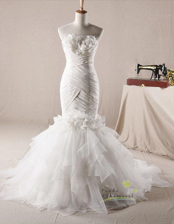 Jasmine/wedding gown/women clothing/bridal dress/long/lace/fishtail/mermaid/elegant/custom made/ALL SIZEE