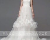 Maelys/wedding gown/bridal dress/bride/custom made/plus size/sweetheart neckline/vintage style/train
