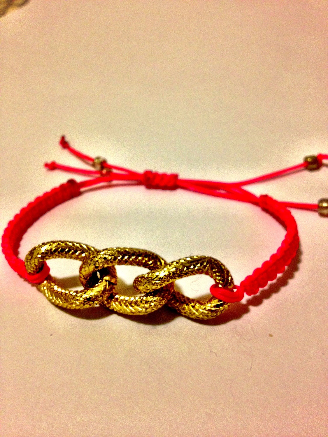 Neon Pink 'You're-a-Chain-Reaction' Adjustable Bracelet