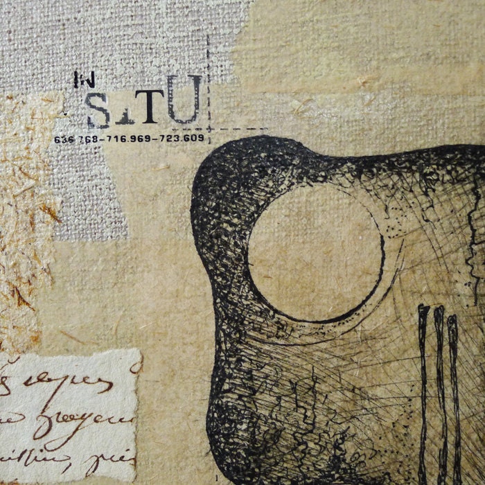 Artefact 3 - Original collage on canvas.