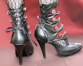 Women's spats - Military inspired with buttons and chains-Circe