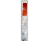 Tall Modern Red Contemporary Clock 'Evo' - 60x10 in. - Aluminum Artwork  - Large Decorative Wall Clock - Modern Wall Decor