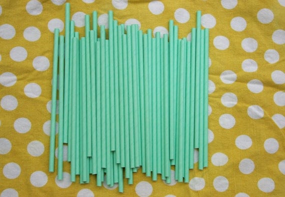 Paper Straw, Solid Teal, Pack of 50, Aqua Il_570xn