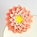 Brooch flower, peach color blend, polymer clay, handmade, 2.8in