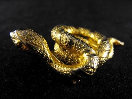 Vintage Serpent Pin Scarf Clip Convertible Gold Toned 20.00 obo