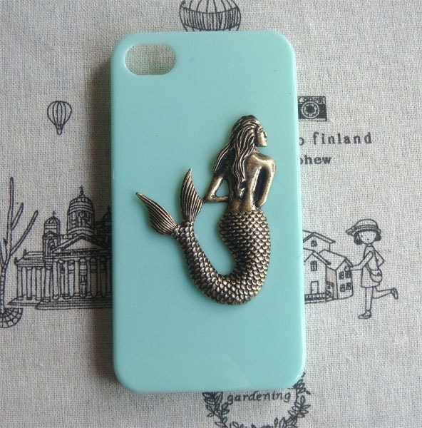 Steampunk Mermaid Green hard case For Apple iPhone 4 case iPhone 4s case cover
