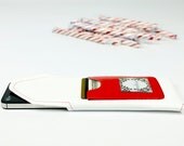 Peppermint iPhone 5 Case - Envelope Pouch - Vegan Leather, White & Red - Birdbags "Birds Nest"