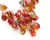 Fall Red Beaded Necklace, Statement Necklace, Nature Jewelry, Fall Jewelry - CherylParrottJewelry