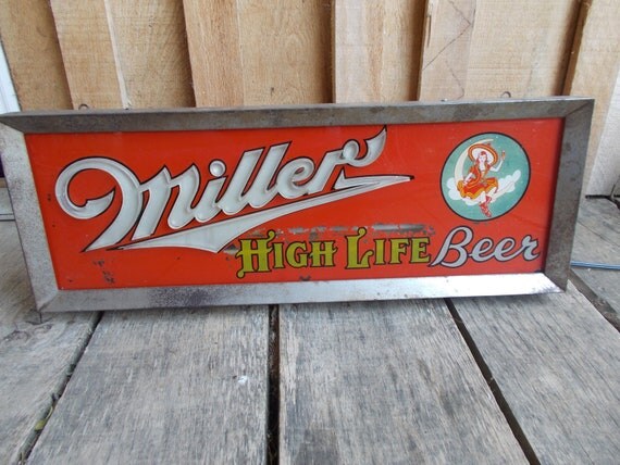 Vintage Miller High Life lighted sign by GranniViksAttic on Etsy
