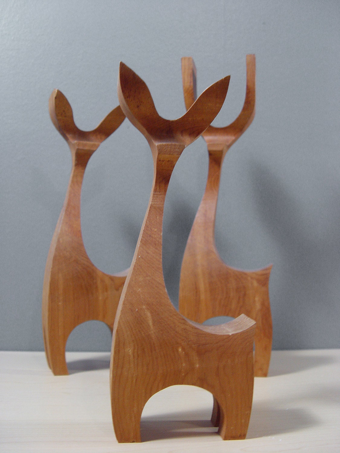 1950s Vintage Mid Century Scandinavian Hand Carved Figurines