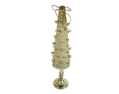 Burlap Christmas Tree Holiday Decor with Vintage Jewelry
