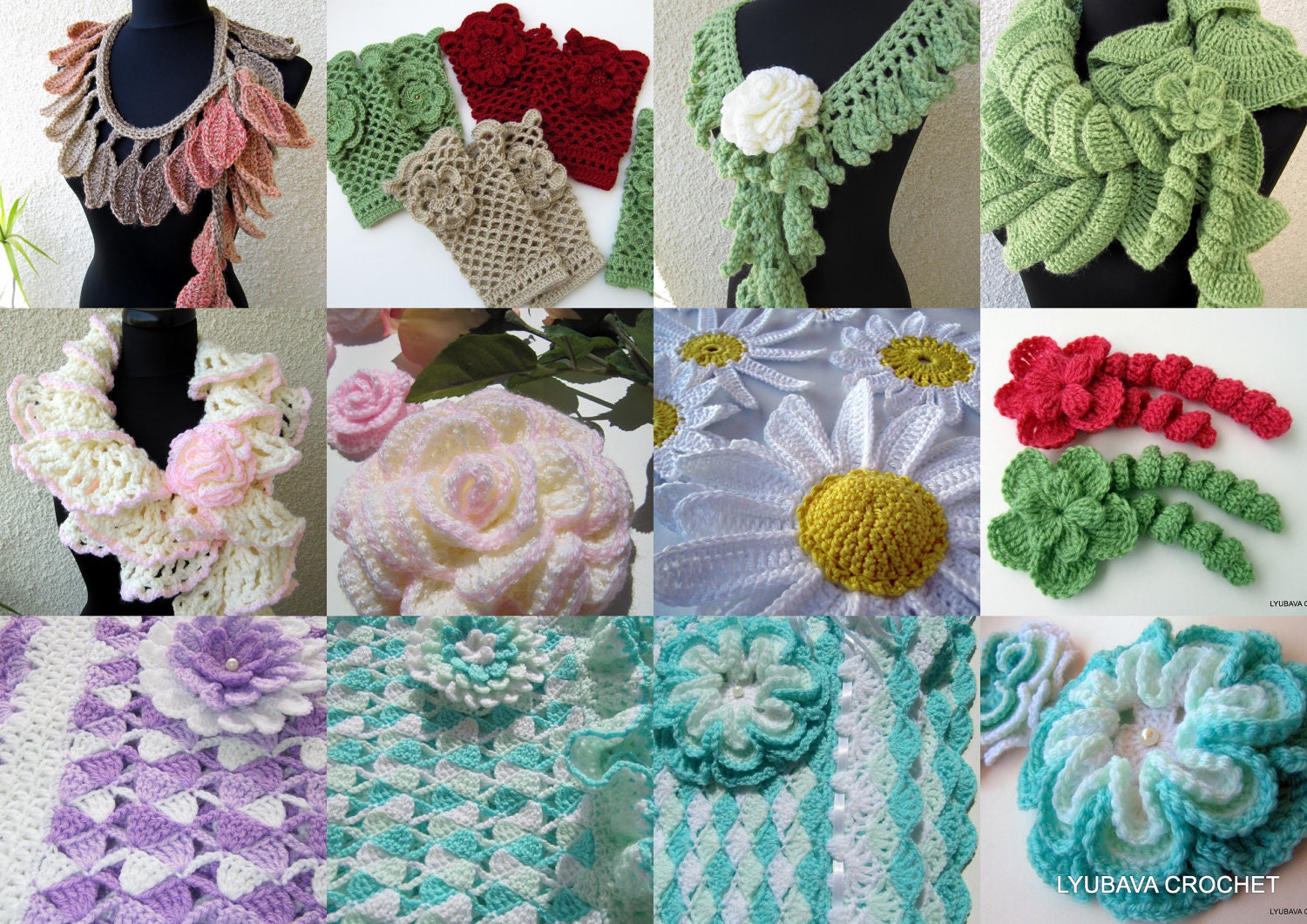 Crochet Patterns Sale, SPECIAL OFFER Buy 12 Crochet Patterns PDF Files For 35 dollars only, Lyubava Crochet Patterns