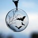Midnight Bats - handmade transparent resin pendant