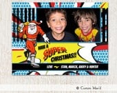 Photo Christmas Card - SUPERHERO - Holiday Cards - personalized with PHOTO