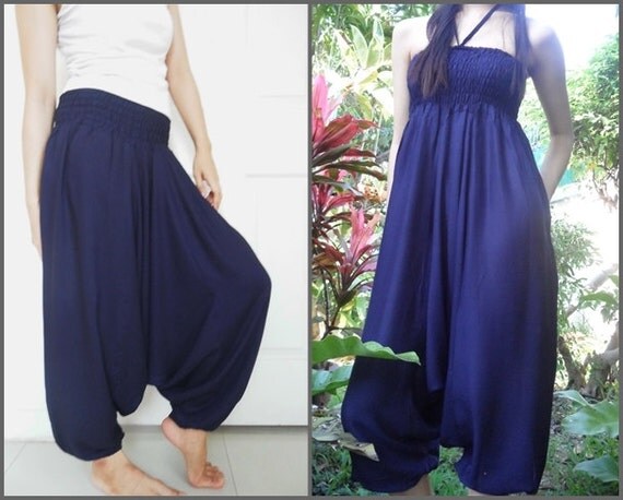 navy blue harem pants