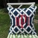 Custom Monogrammed Designer P. Kaufmann Slick Woven Navy Pillow Cover