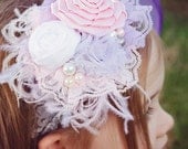 Vintage Tea Party Headband-Baby headbands-Girls Lace Headbands-Children's Headbands-Vintage Headbands-Photo Prop
