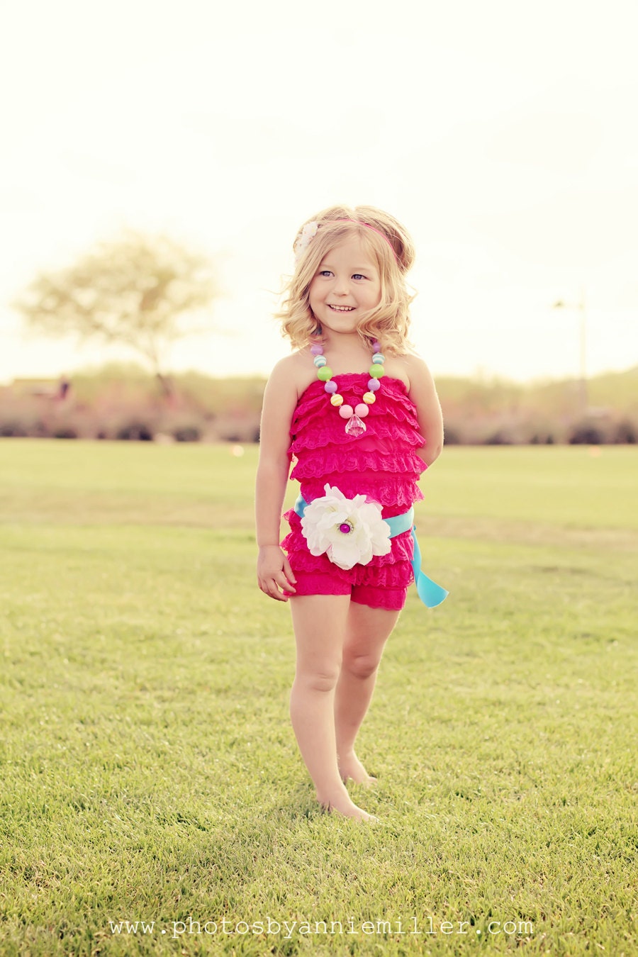 Lace Romper Set-Lace Romper-Hot Pink Romper-Petti Romper-Baby Lace Romper-Girl Birthday Outfit-Baby Girl-Photo prop