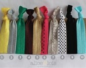 Fold Over Elastic Hair Ties Set of 6 (you pick colors) - alice & lois design studios