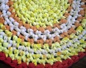 Day Lily Cottage Chic Crochet Rag Rug Eco Friendly