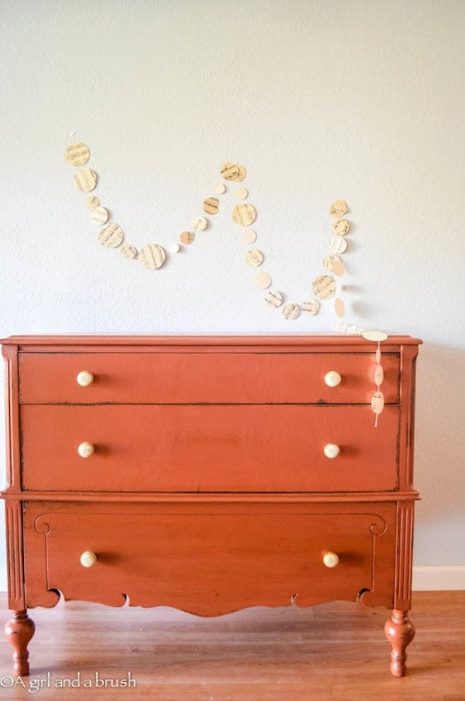 Vintage hand painted dresser with milk paint