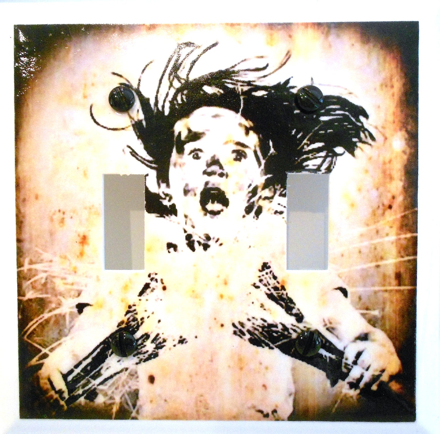 Electrocution Girl Decoupage Light Switch Plate Cover