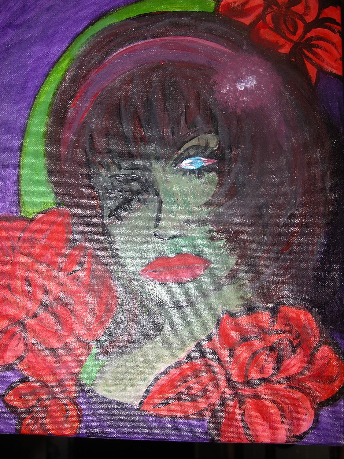 Zombie Pinup Girl - Acryllic Painting