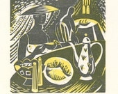Lemon Tea - Woodcut Print