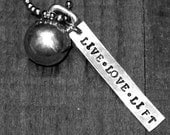 Crossfit LIVE LOVE LIFT Kettlebell Pendant