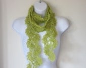 Sexy Chartreuse Scarf. Queen Anne Lace Scarf. Unique Girlfriend Gift. Made to order.