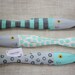 Three Hand Painted Fish Aqua Grays White Art Reclaimed Wood Beach Cottage Cabin Decor
