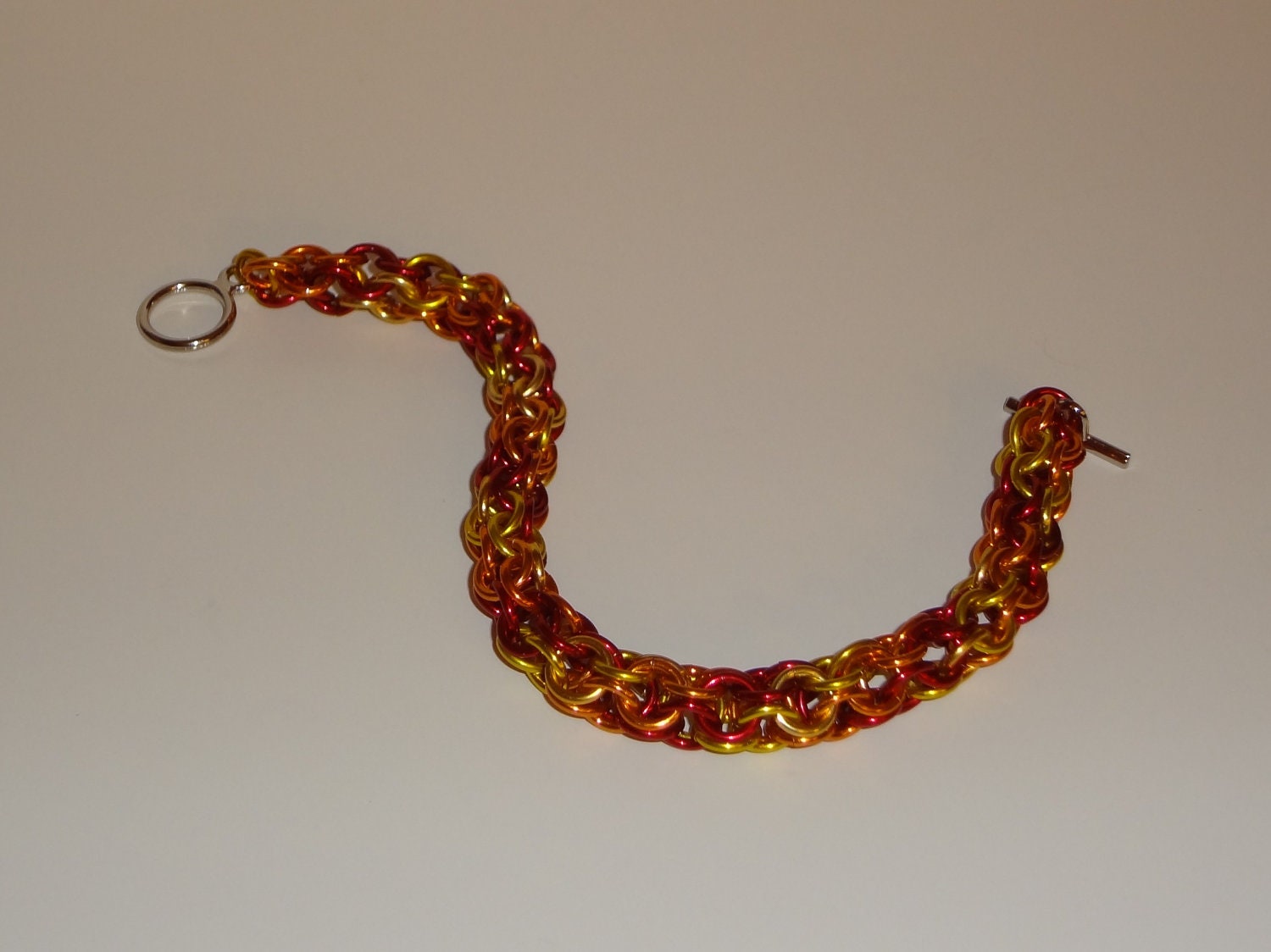 Chainmaille Bracelet "Fire" Roundmaille 7 inch