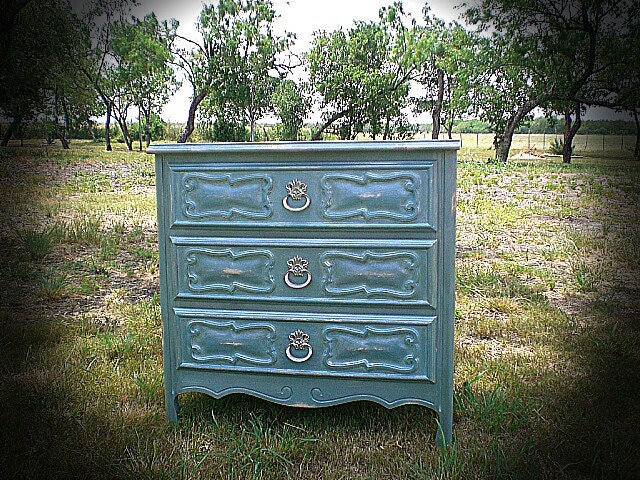 SOLD Custom Painted Dresser Chest of Drawers