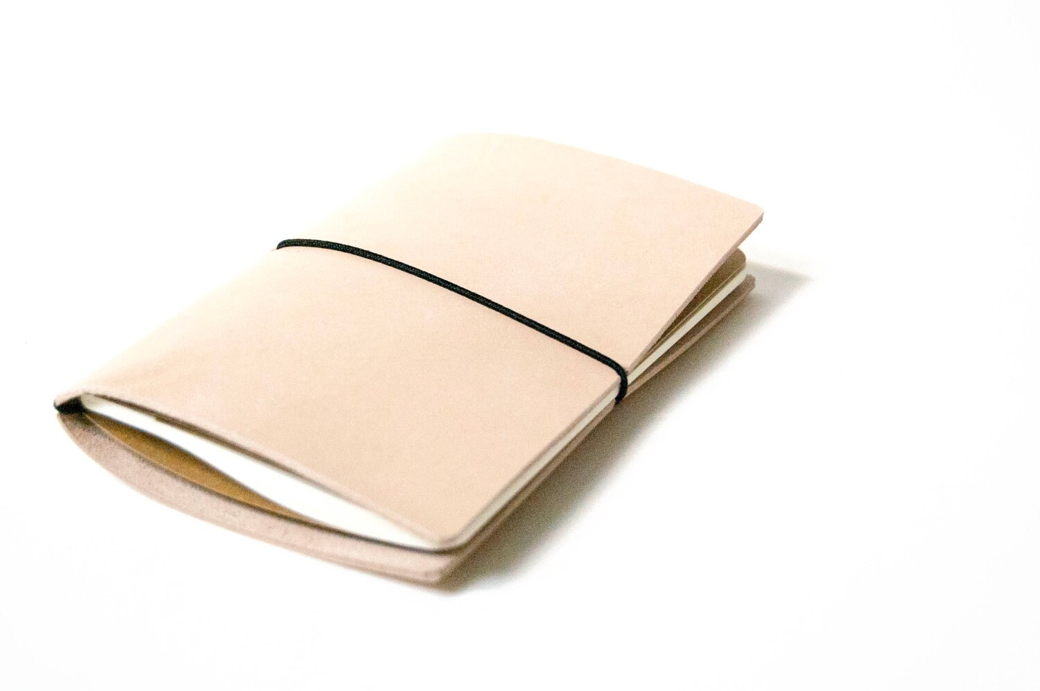 Leather Notebook Cover - Top grade, Veg-tanned, Nude 100% Handmade
