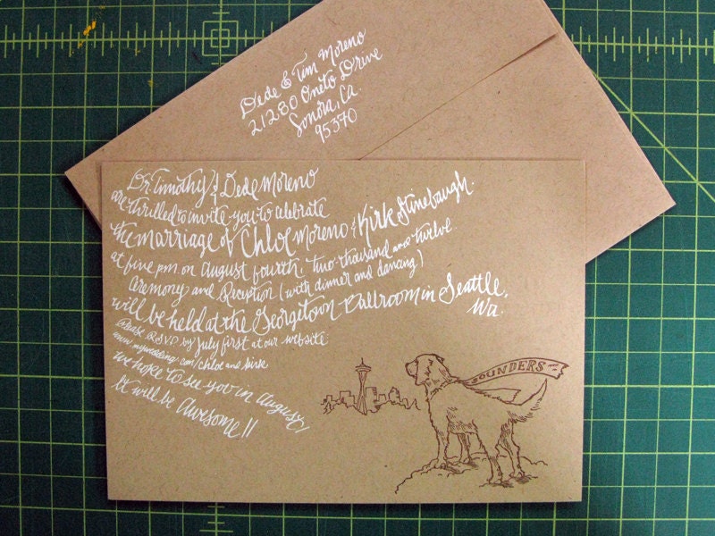 Custom, Hand-Drawn, Silkscreen and Letterpress Wedding Invitations