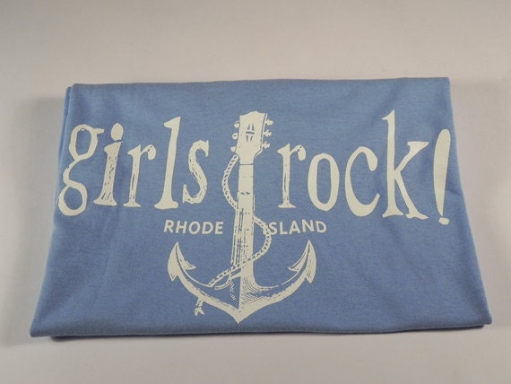 Girls Rock Rhode Island Light Blue Logo Tshirt - Youth XL