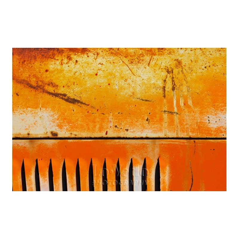Rusty Truck Photo Autumn Colors Abstract Photography Orange Gold Rust 8x12 Small Print Old Pickup Truck