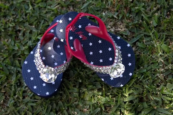 Fourth of July--- SPECIAL LIMITED EDITION--- Baby Spring Bling Toddler Flip-Flop - AllThingsGlam