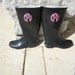 Rain Boots Monogrammed Font Shown NATURAL CIRCLE