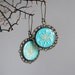 Turquoise Real Flower 01 Earrings  Resin Jewelry Mint Jade Green Queen Anne's Lace Botanical Specimen Antique Adjustable Victorian Dandelion