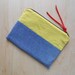 Yellow & Chambray Color Blocked Zippered Pouch