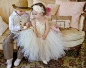 Ivory Vintage flower girl tutu dress, Flower girl dress, Wedding
