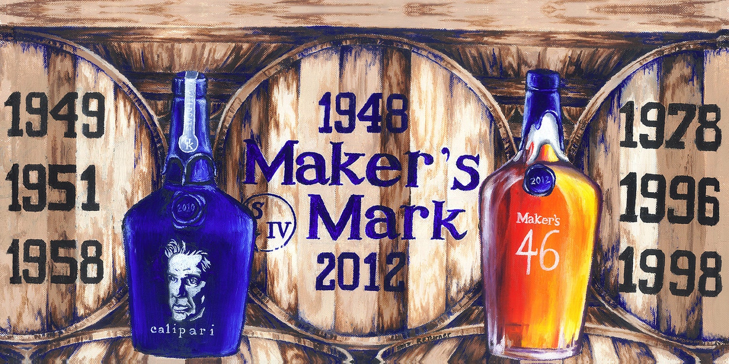 University Of Kentucky National Championship Maker's Mark Inspired Oil Painting Print