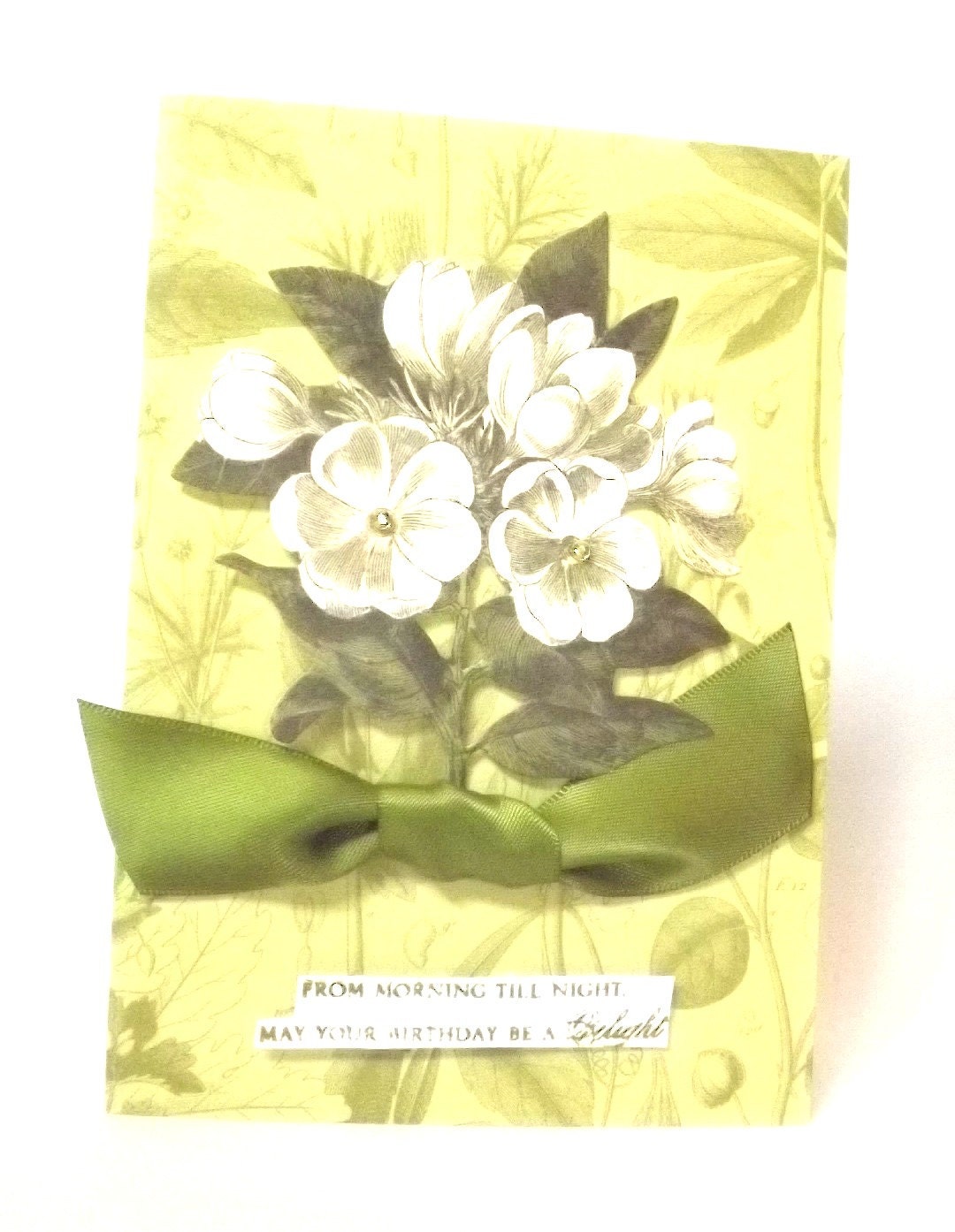 Handmade Birthday card floral vintage